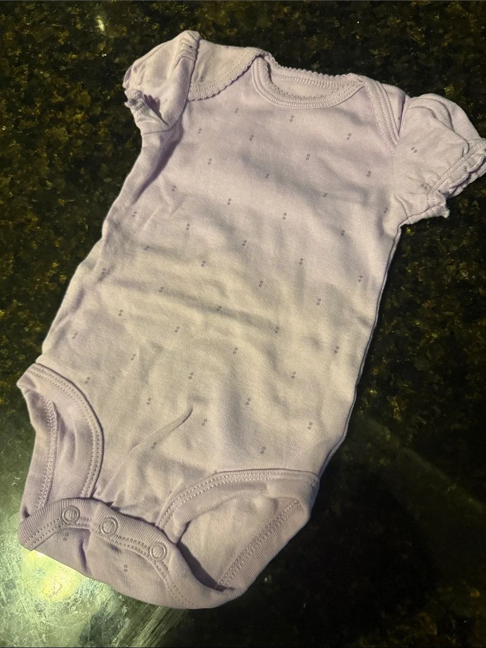 Carter's Lilac Short-Sleeve One-Piece Bodysuit - 3 Month LIKE NEW Ruffle Sleeve